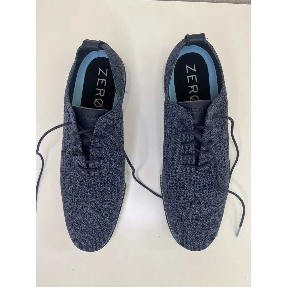 Cole Haan Zerogrand Stitchlite Wingtip Oxford Shoes Mens 12 M Blue White Lace Up